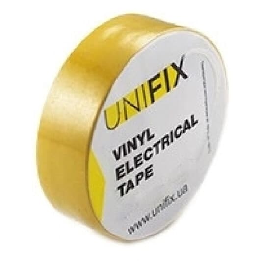 Ізоляційна стрічка UNIFIX ETU-25YELLOW жовта ПВХ 18 мм х 25 м
