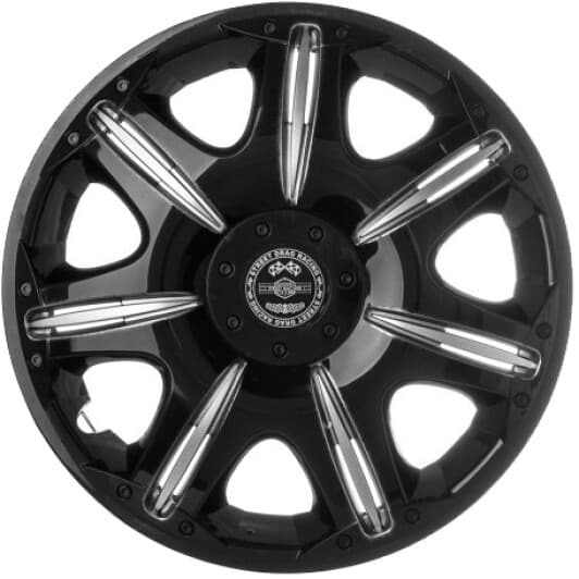 Комплект колпаков на колеса Star Opus цвет черный + серебристый R13