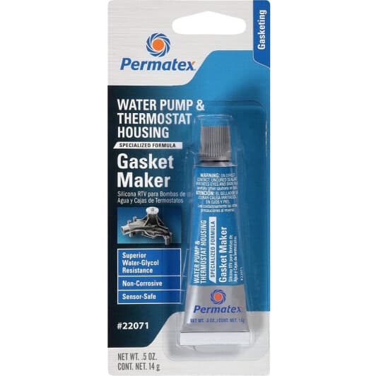 Permatex Water Pump & Thermostat RTV Silicone серый формирователь прокладок