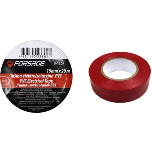 Изолента Forsage f130r красная ПВХ 19 мм х 20 м