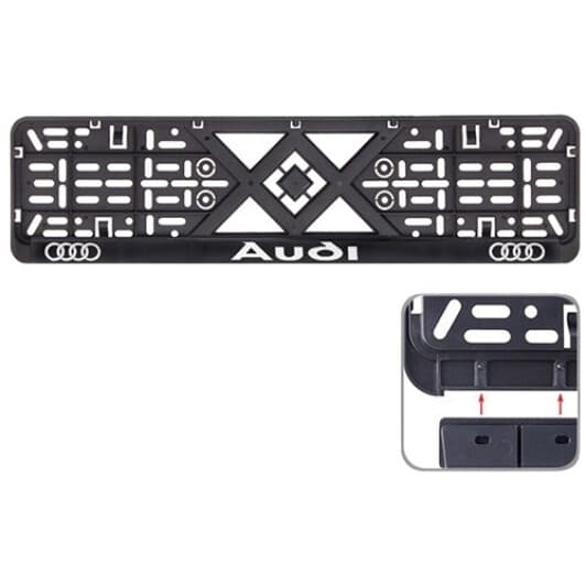 Рамка номерного знака Vitol 50252 колір чорний на Audi