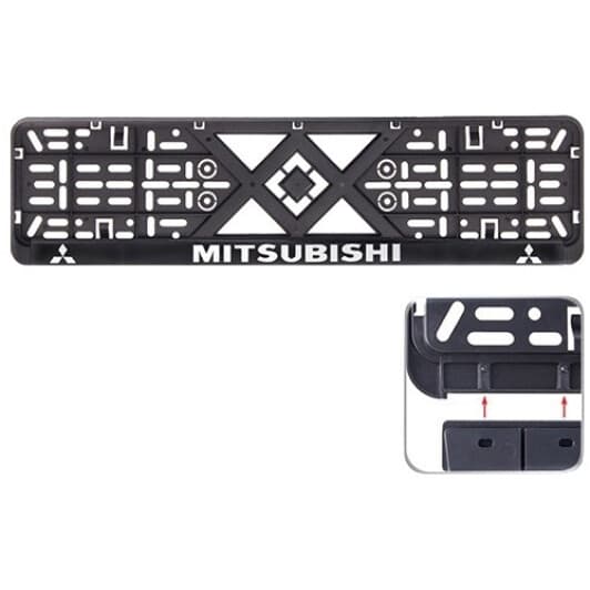 Рамка номерного знака Vitol 50268 цвет черный на Mitsubishi