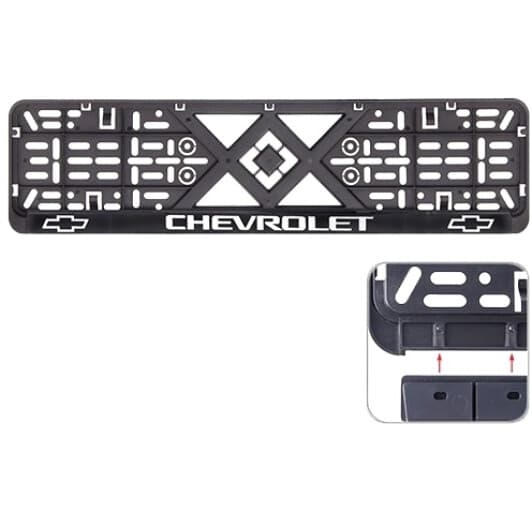 Рамка номерного знака Vitol 50255 колір чорний на Chevrolet