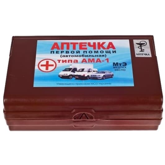 Аптечка автомобильная Vitol АМА-1 в жестком чехле 29489