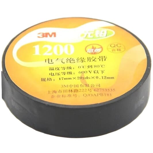 Ізоляційна стрічка 3M 1200 47042 чорна ПВХ 17 мм х 18 м