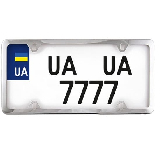 Рамка номерного знака Carlife NH450 колір сріблястий