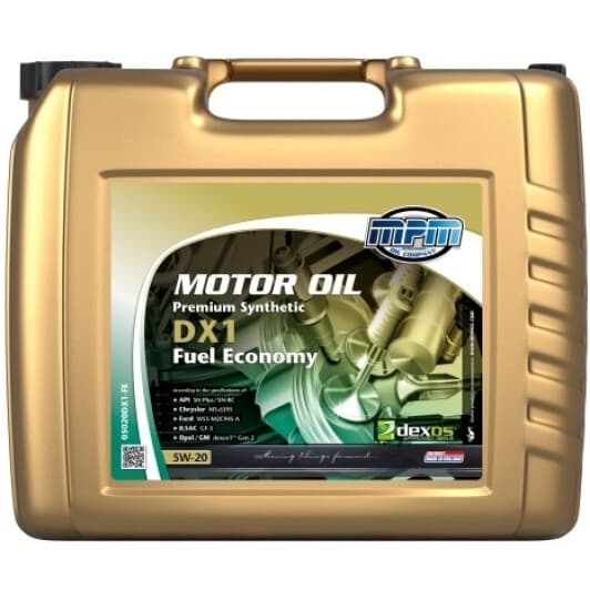 MPM Premium Synthetic DX1 Fuel Economy 5W-20 (20 л) моторна олива