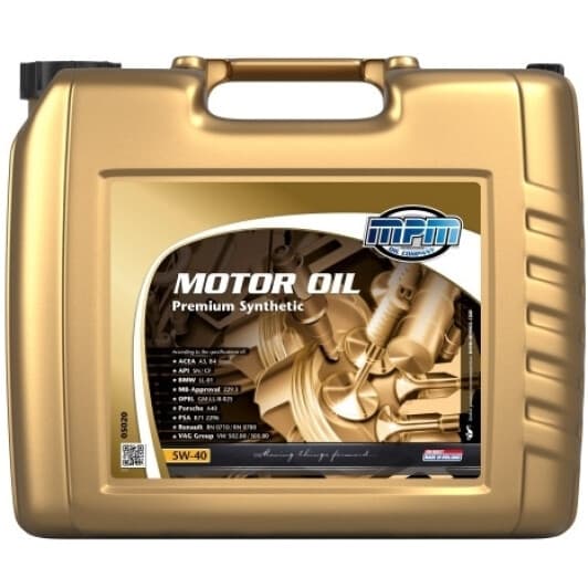 MPM Premium Synthetic 5W-40 (20 л) моторна олива