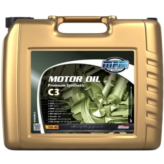 MPM Premium Synthetic C3 5W-40 (20 л) моторное масло