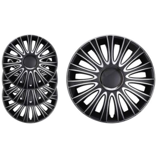 Комплект колпаков на колеса Carface цвет черный + серебристый R16