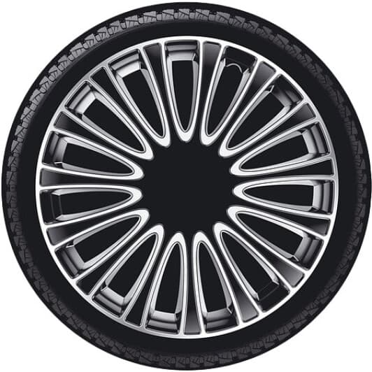 Комплект ковпаків на колеса Argo Lemans колір сріблястий + чорний R17