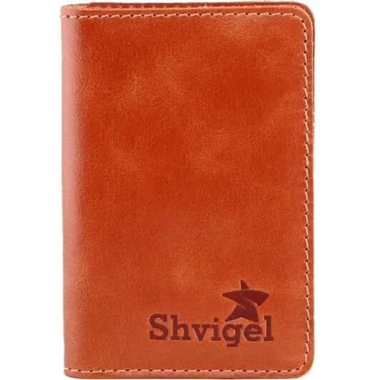 Визитница Shvigel 00115 без логотипа авто цвет светло-коричневий