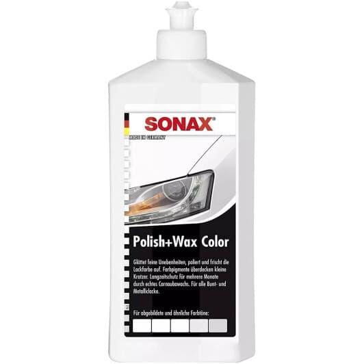 Цветной полироль для кузова Sonax Polish & Wax Color NanoPro белый