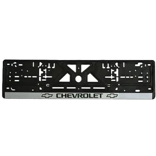 Рамка номерного знака Штурмовик 18349 колір чорний із сріблястим на Chevrolet