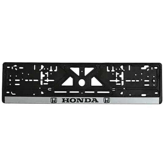 Рамка номерного знака Штурмовик 18423 колір чорний із сріблястим на Honda