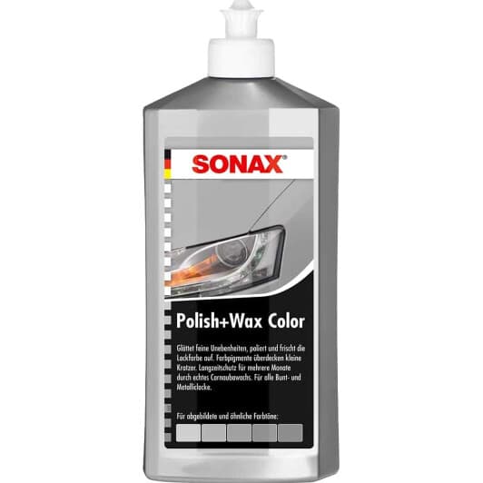 Цветной полироль для кузова Sonax Polish & Wax Color NanoPro серый
