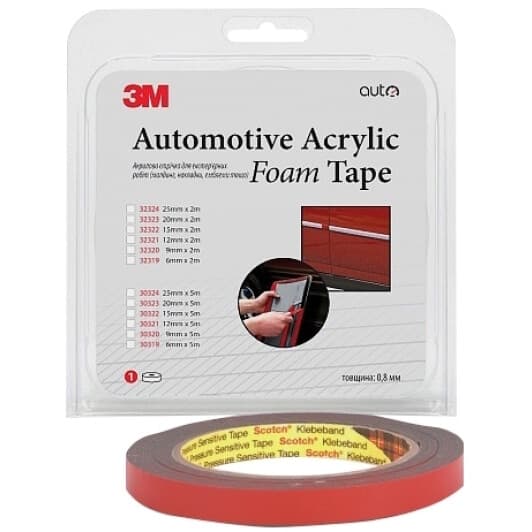 Двосторонній скотч 3M 30321 на акриловій основі 12 мм Х 5 м