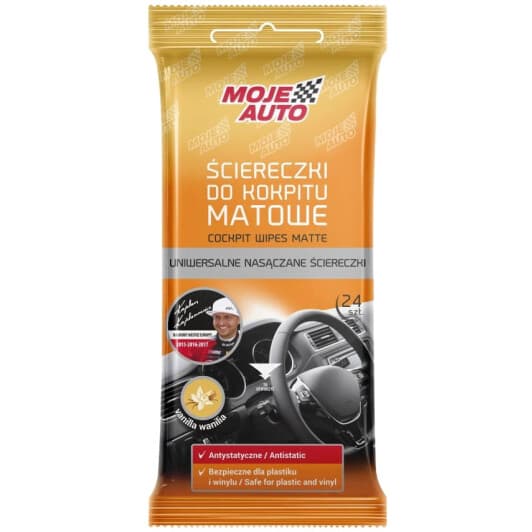 Серветки Moje Auto Cockpit Wipes Matte 19-609 з нетканого матеріалу 24 шт