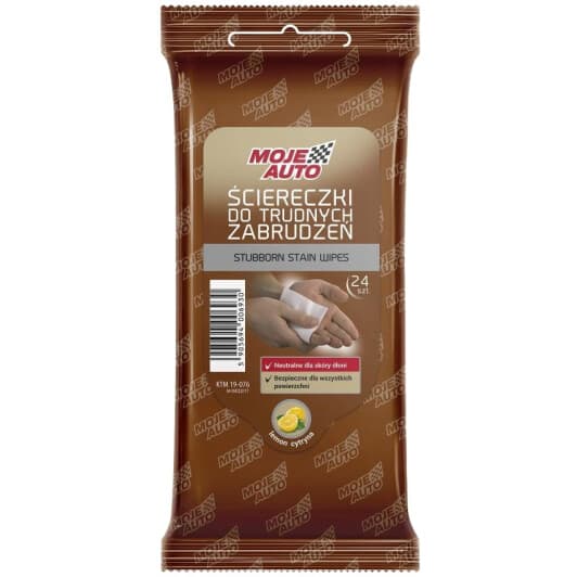 Серветки Moje Auto Stubborn Stain Wipes 19-076 з нетканого матеріалу 24 шт
