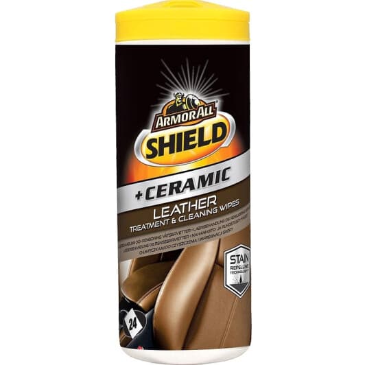 Салфетки ArmorAll Shield + Ceramic Leather Treatment & Cleaning Wipes E303507600 из нетканого материала 24 шт