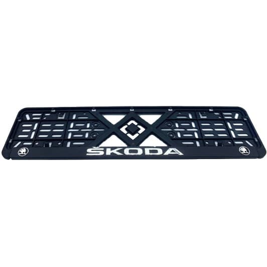 Рамка номерного знака Eurotermix 45572 колір чорний на Skoda