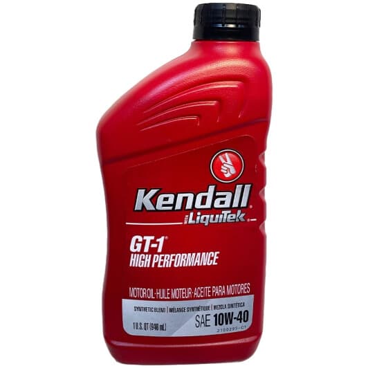 Kendall GT-1 High Performance Motor Oil with LiquiTek 10W-40 (0.946 л) моторна олива