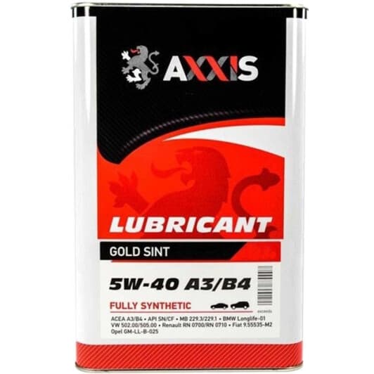 Axxis Gold Sint A3/B4 5W-40 (5 л) моторна олива
