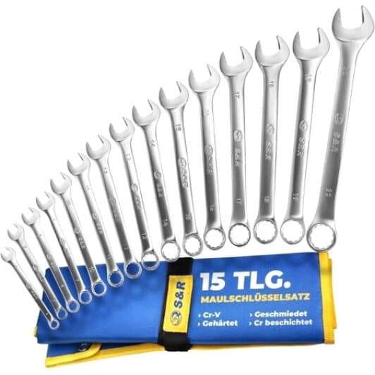 Набір ключів ріжково-накидних S&R 670700015 6-22 мм 15 шт