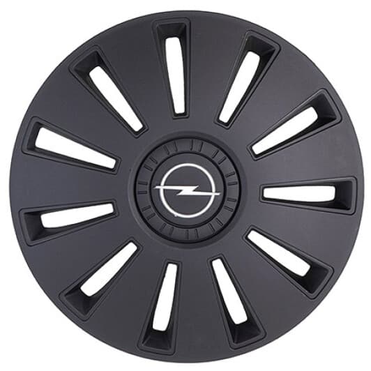 Комплект ковпаків на колеса Rex Opel колір чорний з карбоновою обробкою R14