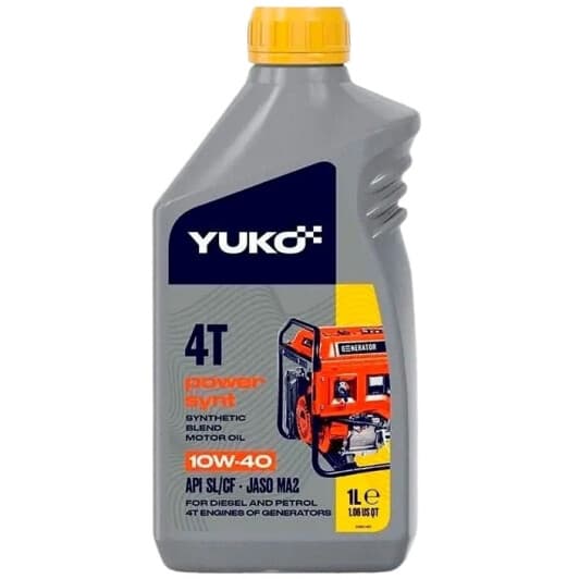 Моторна олива 4Т Yuko Power Synt 10W-40 напівсинтетична
