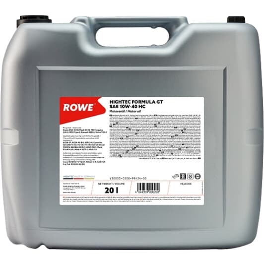 Олива Rowe Formula GT HC 10W-40
