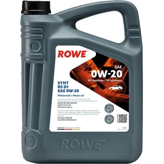 Олива Rowe Synt RS D1 0W-20