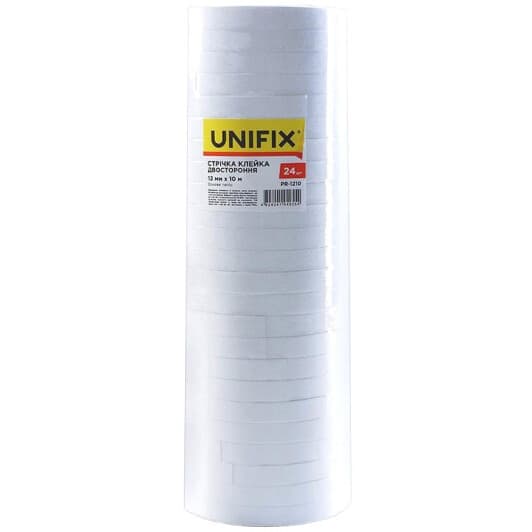 Двосторонній скотч UNIFIX PR-1210 на паперовій основі 12 мм x 10 м 24 шт