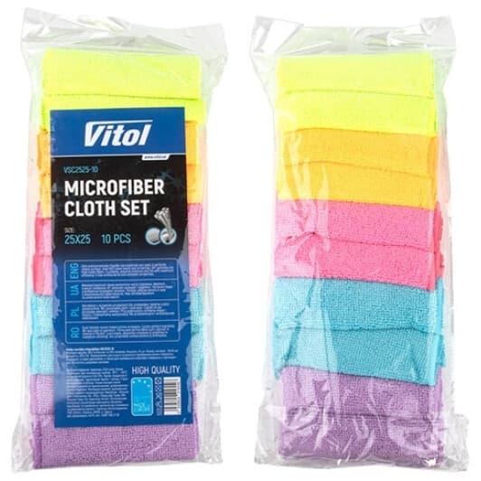 Салфетки Vitol vsc252510 микрофибра 25х25 см 10 шт