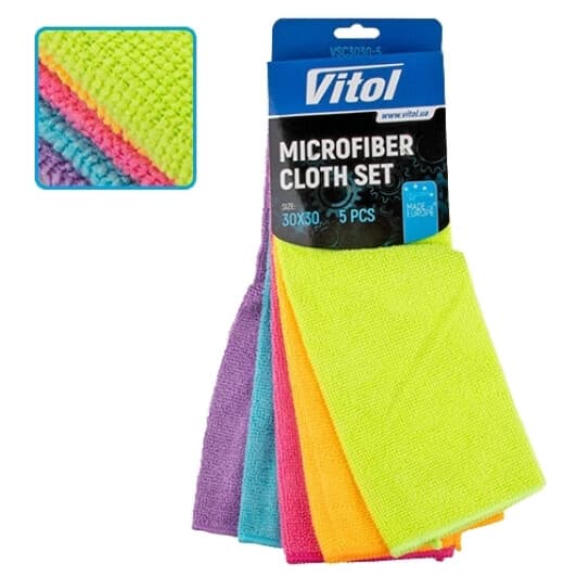 Набор салфеток Vitol Microfiber Cloth Set 00000061730 микрофибра 5 шт