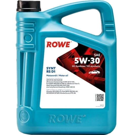 Олива Rowe Synt RS D1 5W-30