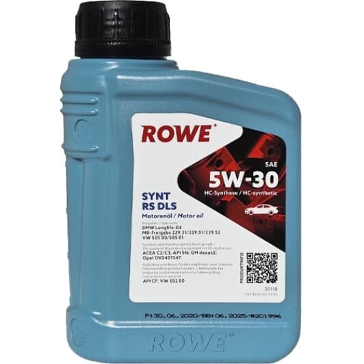 Олива Rowe Synt RS DLS 5W-30