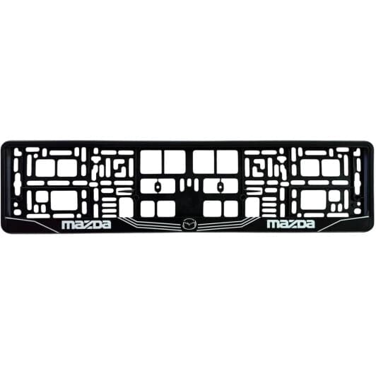 Рамка номерного знака Poputchik 24-110-IS колір чорний із сірим на Mazda