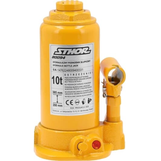 Домкрат STHOR пляшковий гідравлічний 10 т 80094