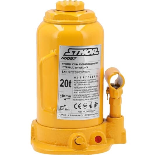 Домкрат STHOR бутылочный гидравлический 20 т 80097