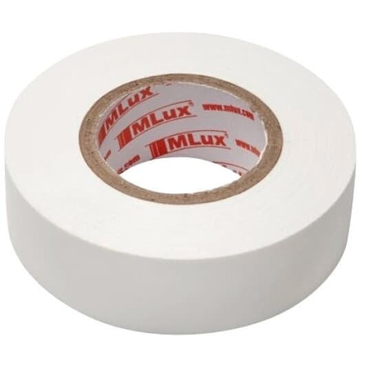 Изолента MLux Base 152000005 белый ПВХ 19x18.29