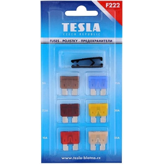 Набір запобіжників з екстрактором TESLA BLATNA F222.000.000 FT midi (normal) 6 шт.
