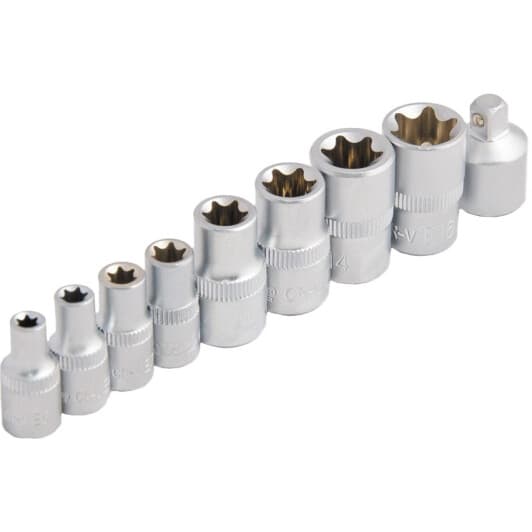 Набір торцевих головок та компонентів MasterTool 78-1409 1/4", 3/8" (9 пр.)