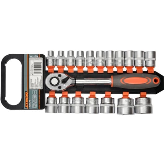 Набір торцевих головок та компонентів STHOR 58634 1/2" (19 пр.)