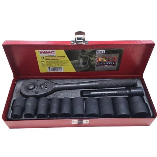 Набор торцевых головок и комплектующих WMC Tools 4122-5 1/2" (12 пр.)
