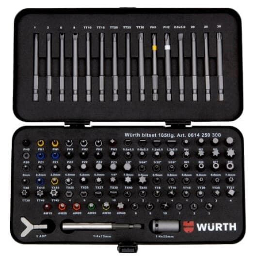 Набор бит с держателем Würth 0614250300 102 шт.