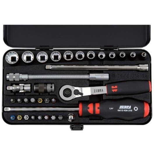 Набор бит и торцевых головок с трещоткой Würth Zebra 096501434 27 шт.