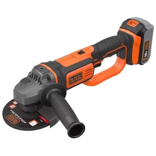 Болгарка аккумуляторная BLACK+DECKER BCG720M1 (1 аккумулятор + ЗУ + чехол) 125 мм