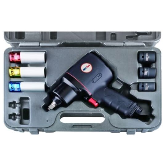 Пневмогайкокрут XT 43-4033PK (торцеві головки + чохол)