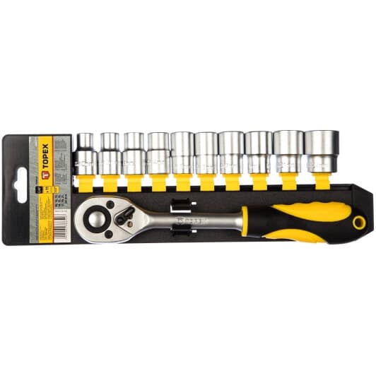 Набор торцевых головок и комплектующих Topex 38D652 1/2" (11 пр.)